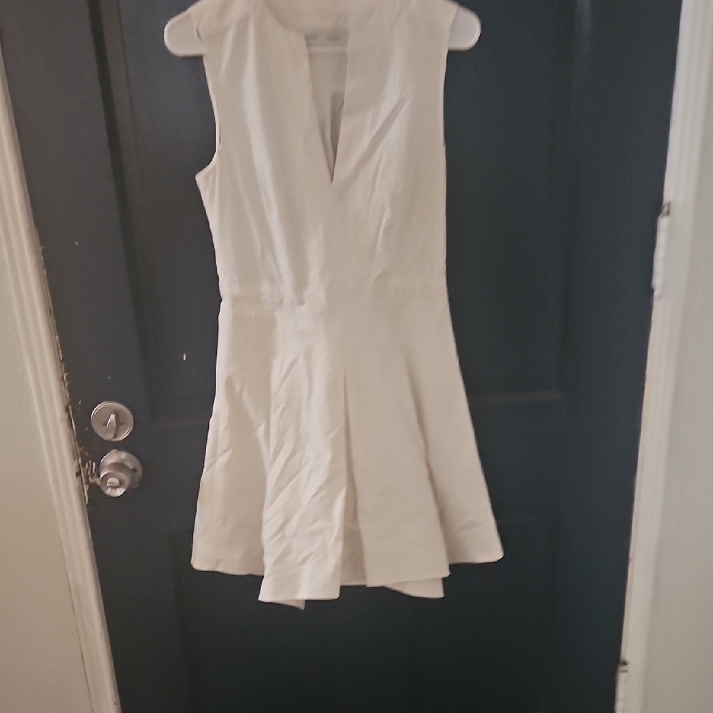 Proenza Schouler Cream Sleeveless V-Neck Mini Dress